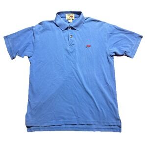 Perlis Polo Shirt Mens Sz Small Blue Crawfish Golf Peruvian Cotton Mardis Gras